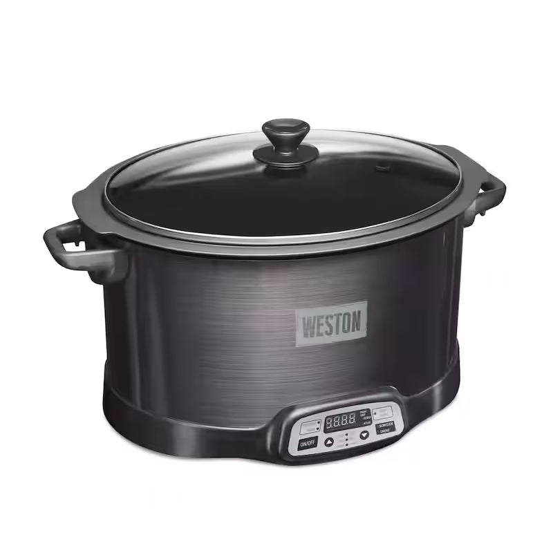 Black 6 qt. Programmable Slow Cooker with Smoker E371131