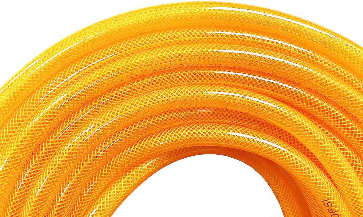 Transparent Orange 100ft Air Hose with Brass Quick Coupler and Plug, Pack of 2 P9635