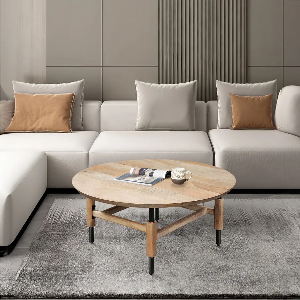 Round Mango Wood Coffee Table Z814