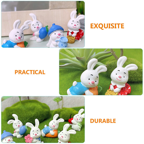 12 Pcs Resin Rabbit Ornament Mini Dollhouse Accessories M800298