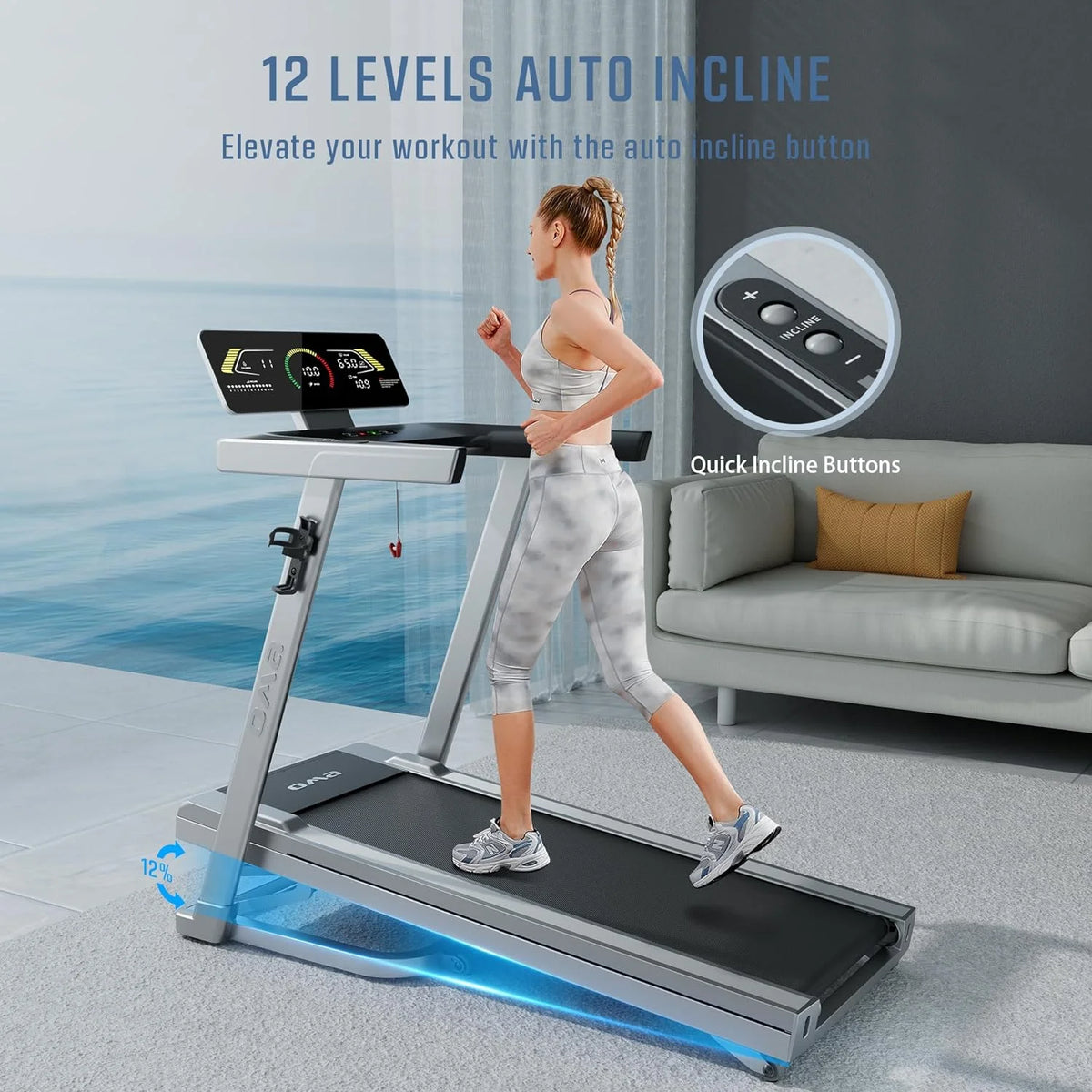 Foldable 2.5 HP Treadmill with Incline R707