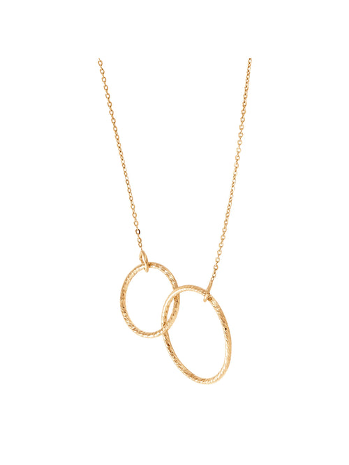 14kt Yellow Gold Double Circle Necklace G75221