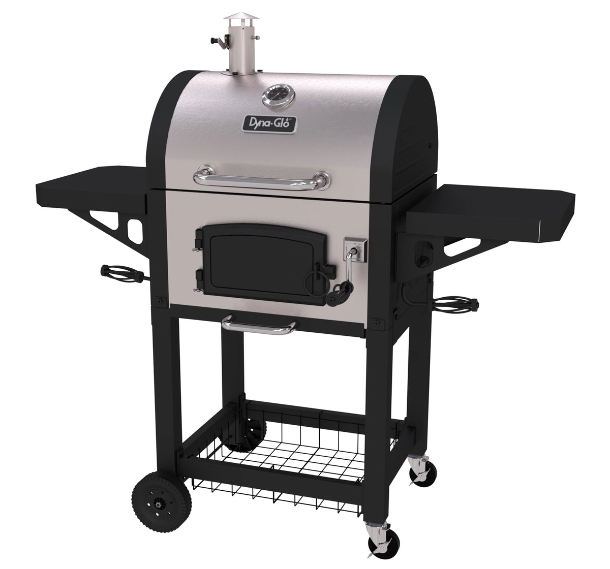 Stainless Heavy-Duty Charcoal Grill with Wheels V3662