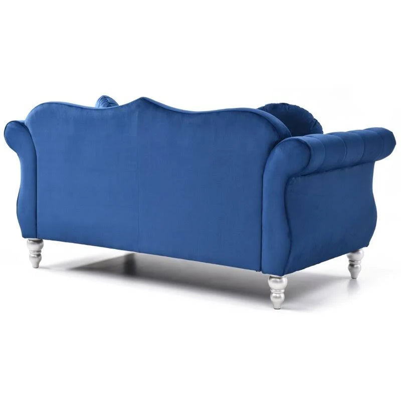 Navy Blue Velvet Loveseat T703465