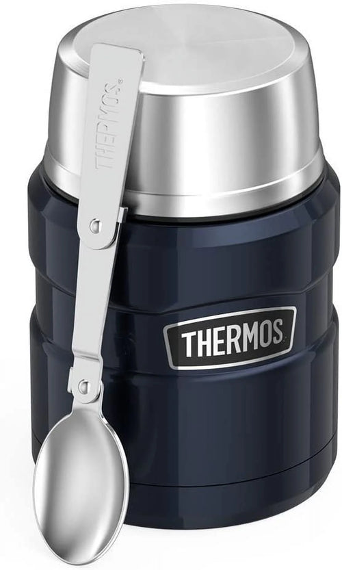 16 Ounce Midnight Blue Vacuum-Insulated Food Jar with Spoon B989
