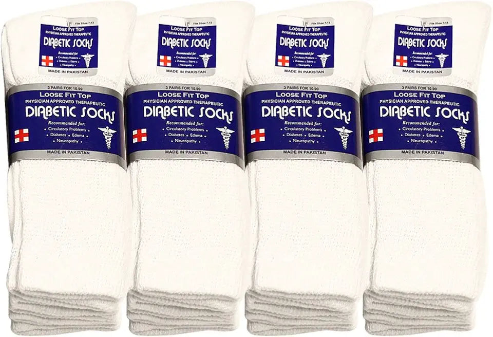 Diabetic Socks Crew Unisex 3, 6 or 12-Pack S128