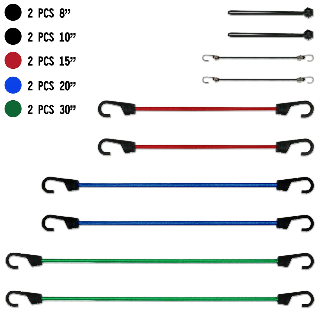 10 Pcs Bungee Cord Set D520811
