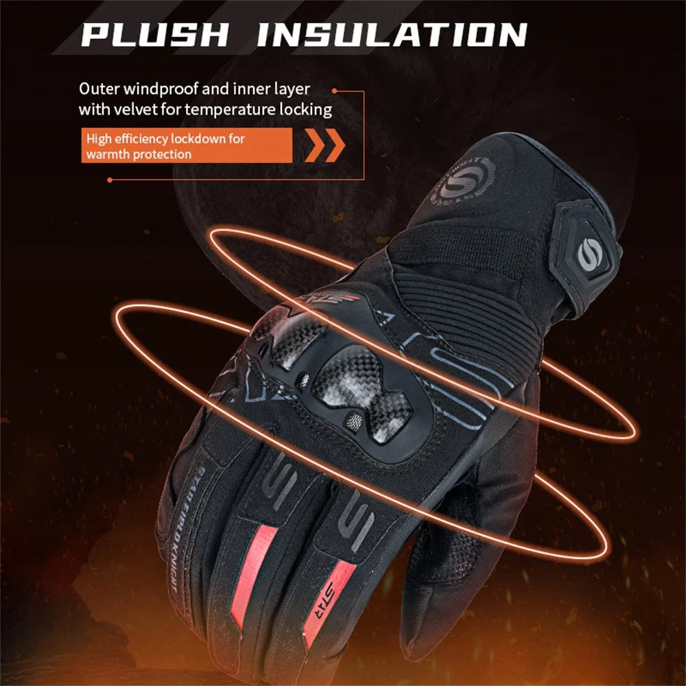 Vintage Leather Two-Finger Touchscreen Motorcycle Gloves E8050