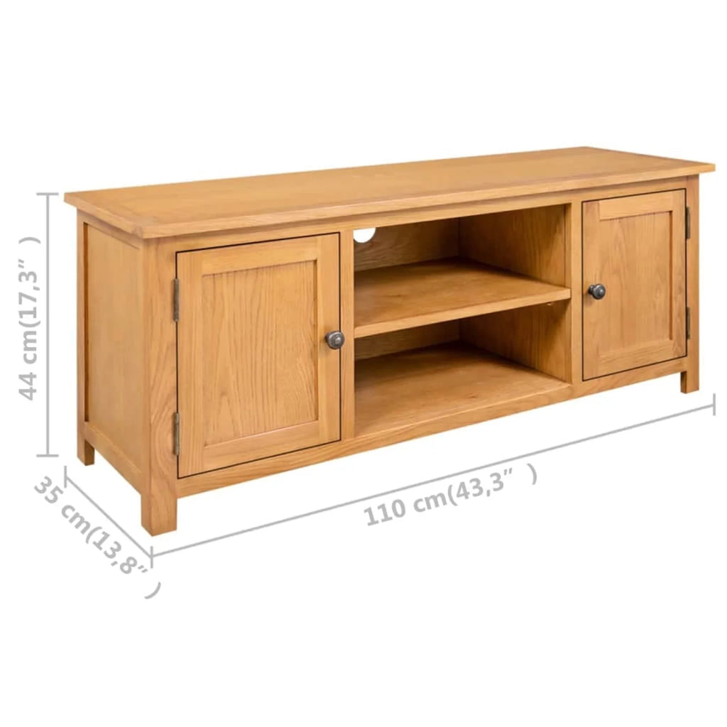 Solid Oak Wood TV Cabinet Y34945