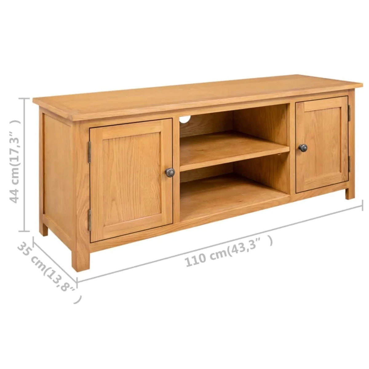 Solid Oak Wood TV Cabinet Y34945