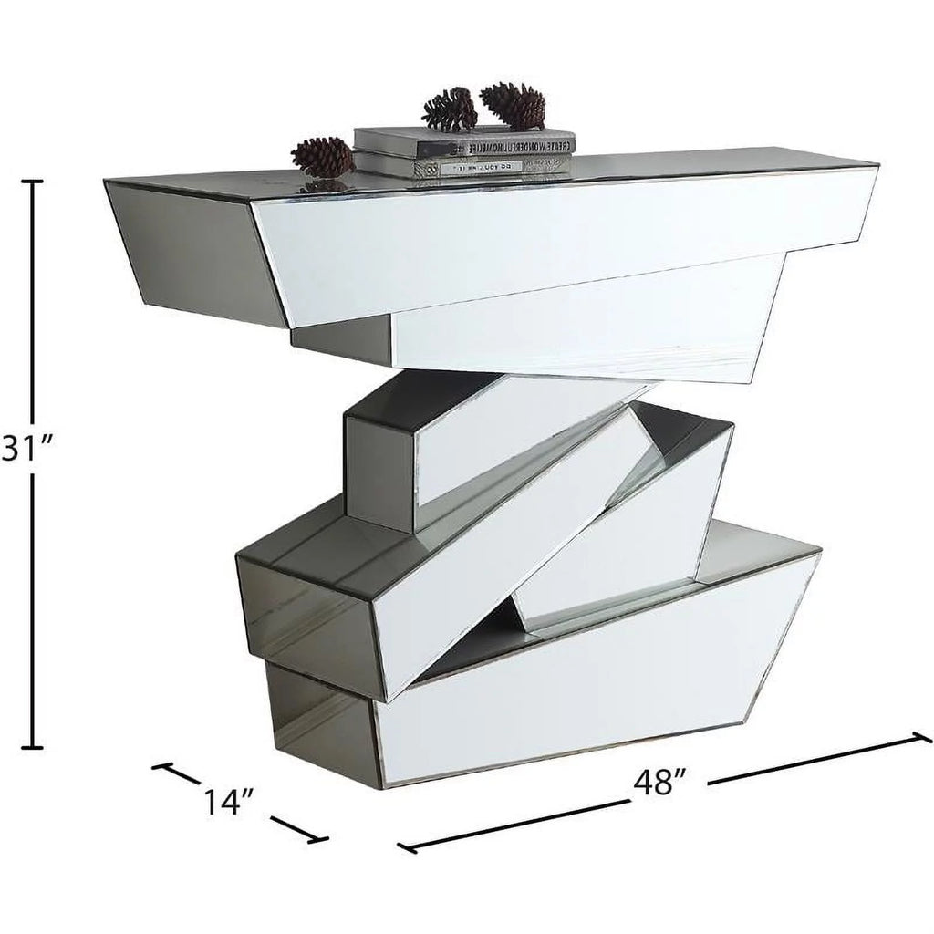Mirrored Geometric Console Table U389777