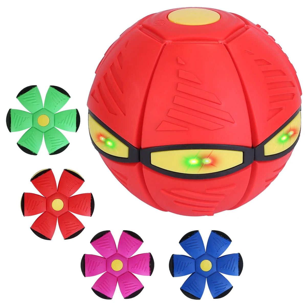 4 Pack LED Flying Saucer Ball Dog Toy O36107