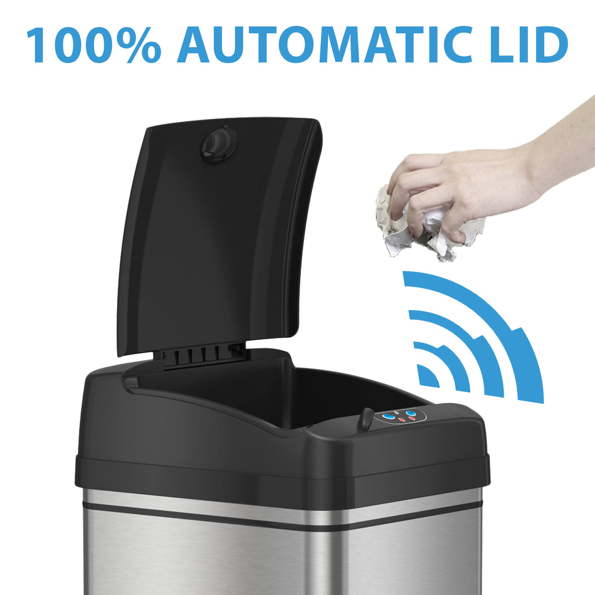 13 Gallon Stainless Steel Sensor Trash Can B993