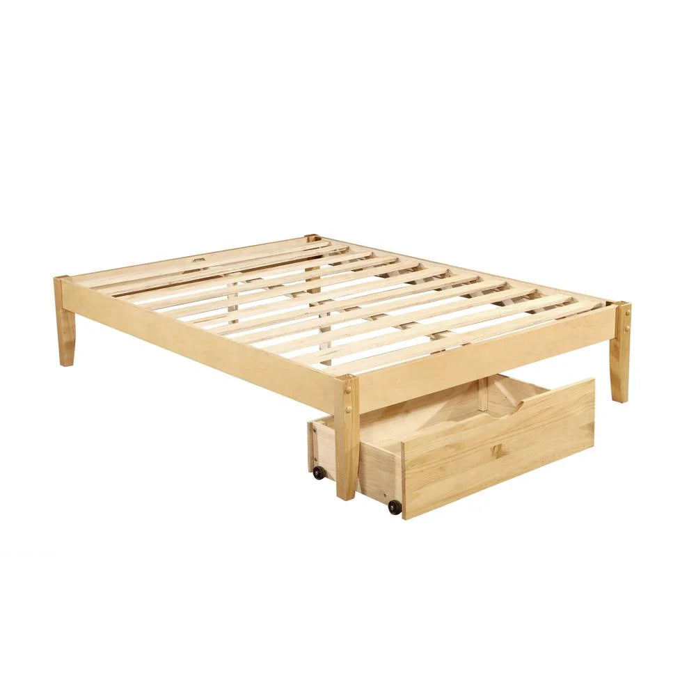 Solid Wood Platform Bed Frame Set of 2 R107257