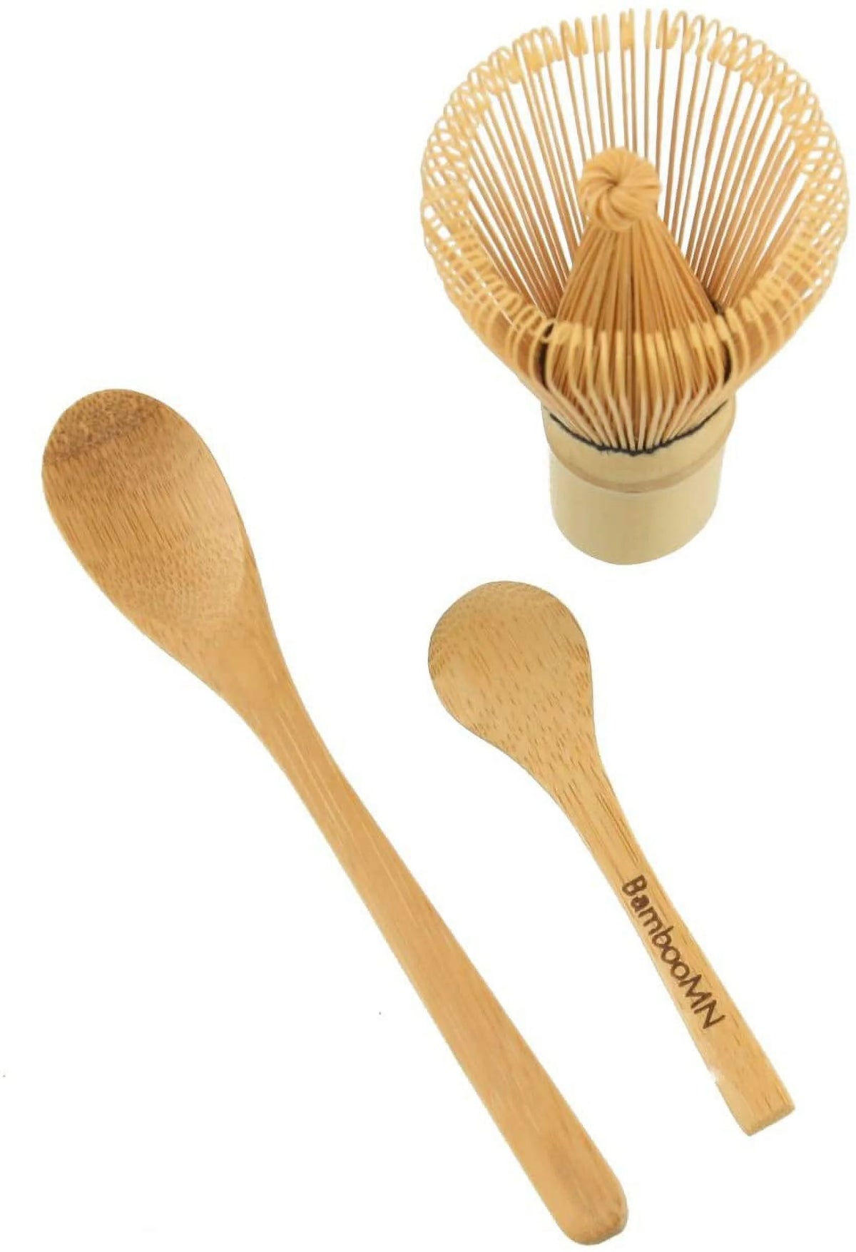 2x Bamboo Chasen Green Tea Whisk + Small Scoop + Tea Spoon D16068
