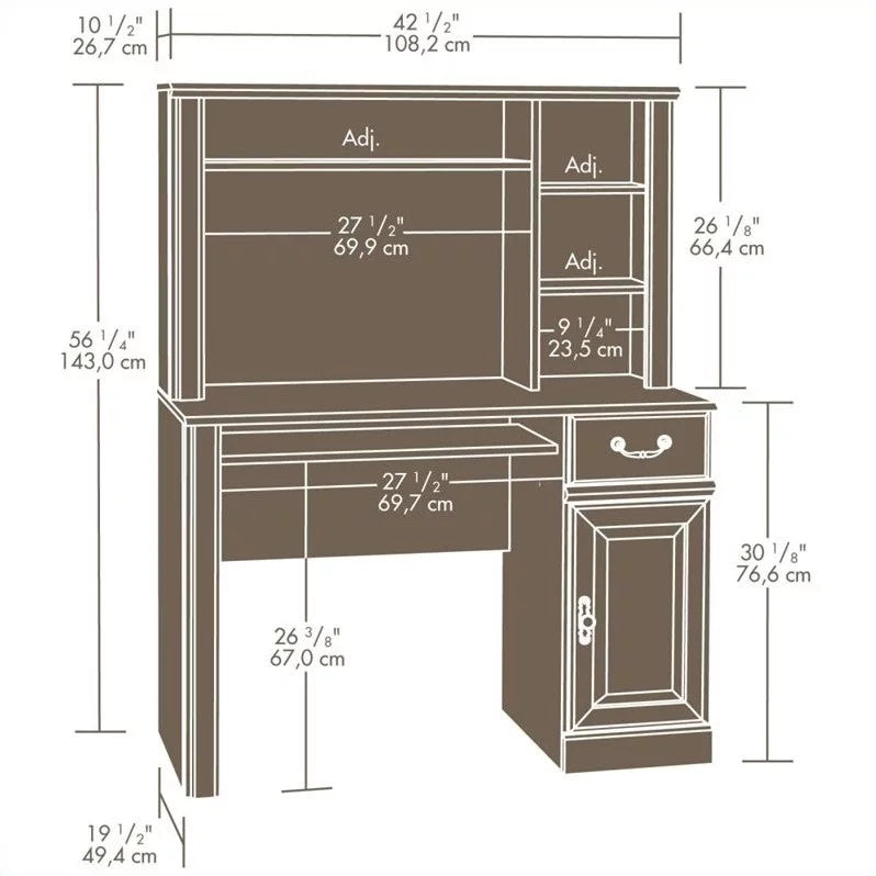 Small Wood Computer Desk with Hutch Y877
