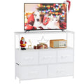 5 Fabric Drawer Dresser TV Stand with Open Shelf G64350