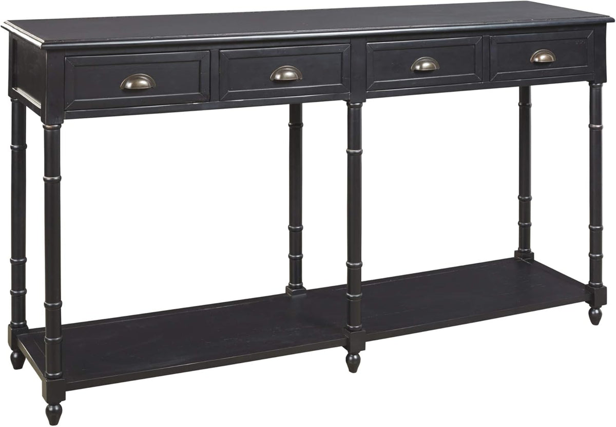 Black 4 Drawer Console Sofa Table R42336
