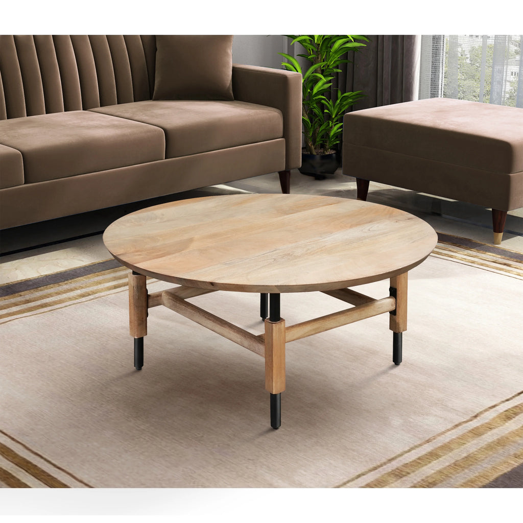 Round Mango Wood Coffee Table Z814