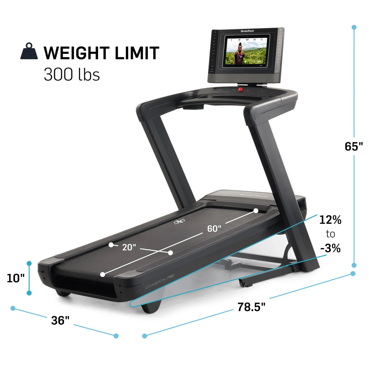 Treadmill with 14” Pivoting Touchscreen T907307