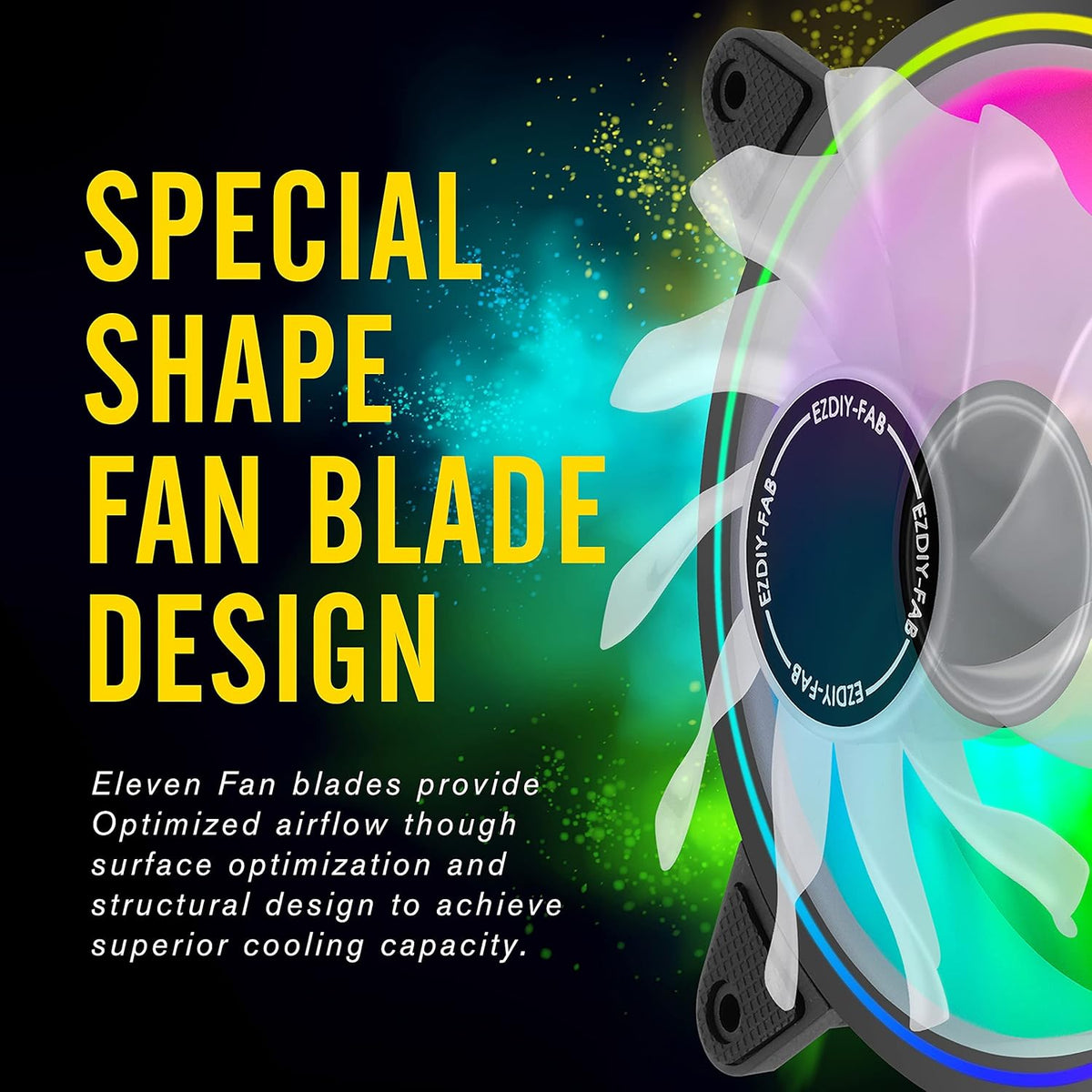 6 Pack 120mm RGB Addressable PC Case Fan with Hub and Remote P595234