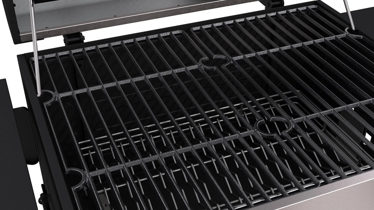 Stainless Heavy-Duty Charcoal Grill with Wheels V3662