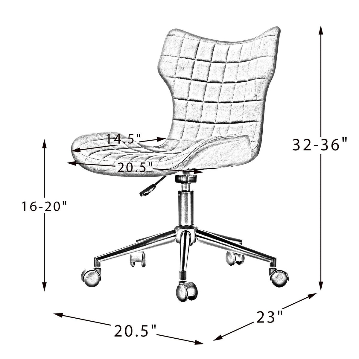 Orange Tufted Back Office Task Chair L18816