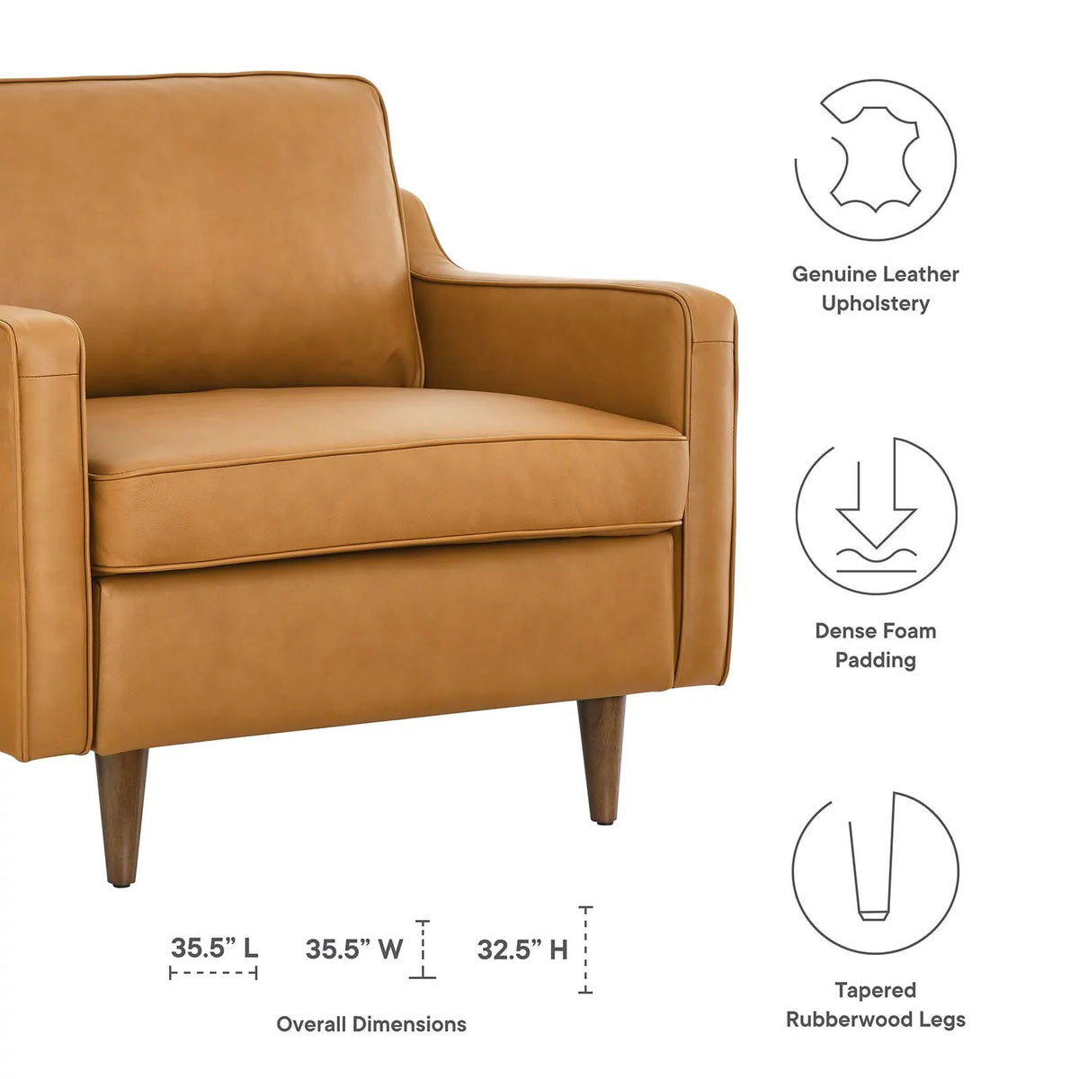Tan Leather Armchair L3373