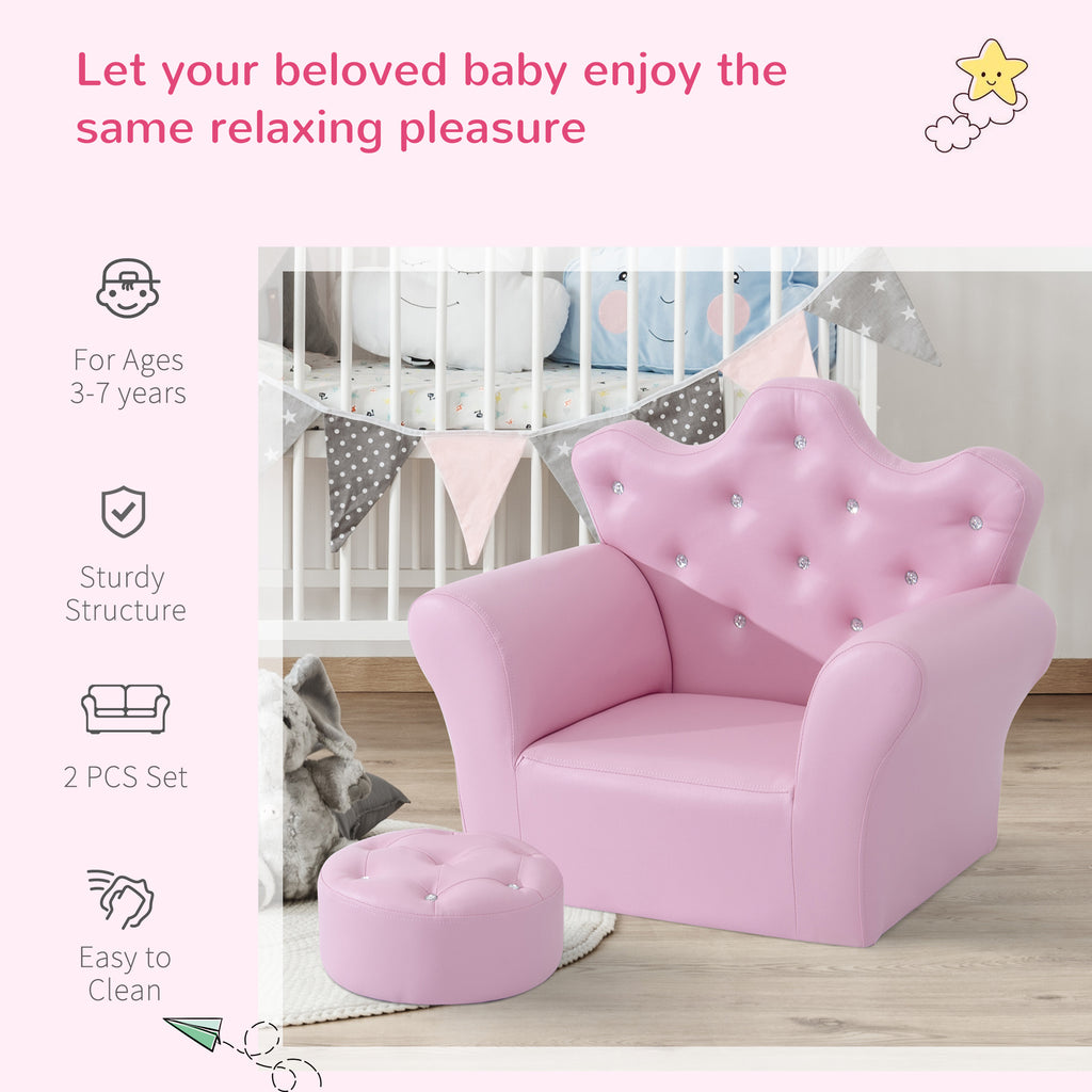 Kids Sofa Set with Footstool D4166