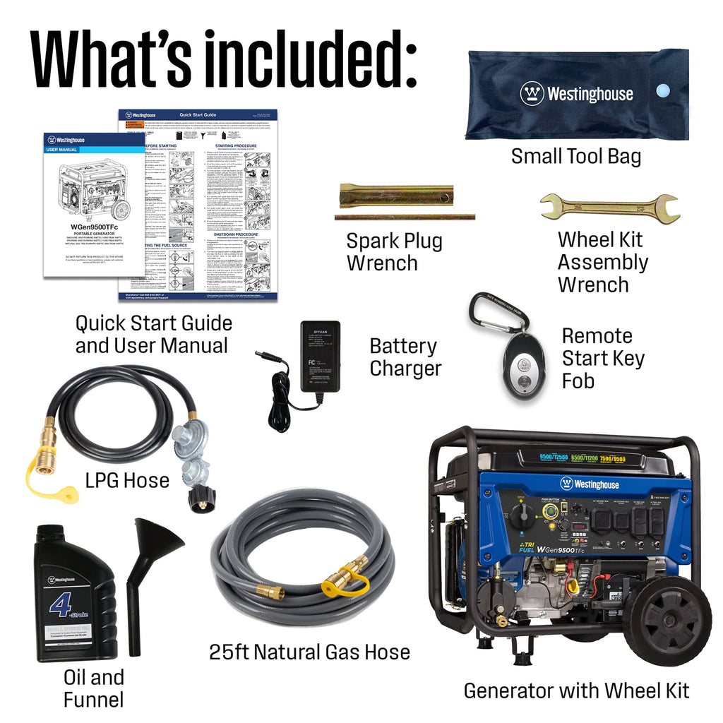 12,500 Peak Watt Dual Fuel Portable Generator U866
