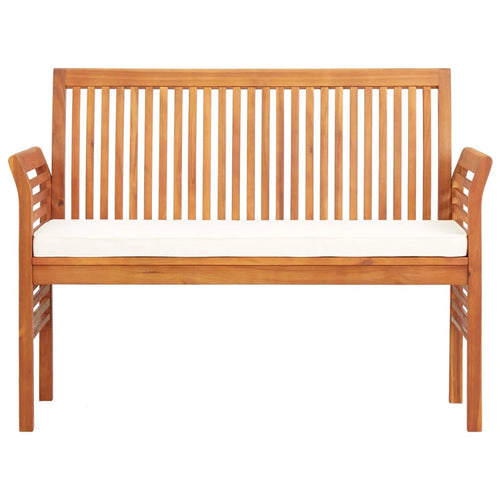 2-Seater Acacia Wood Garden Bench with Seat Cushion M63780
