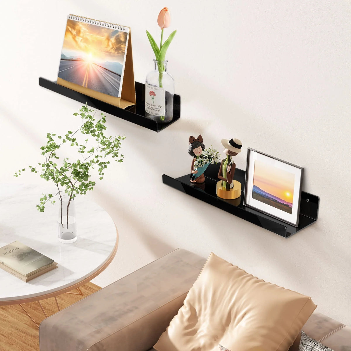 15 Acrylic Floating Shelves Wall Mounted, 4pack Clear Acrylic Shelves P246