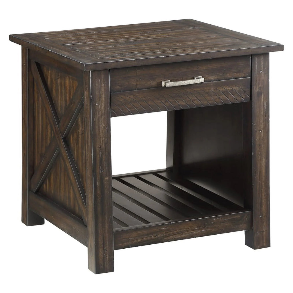 Wood End Table in Dark Brown V238384
