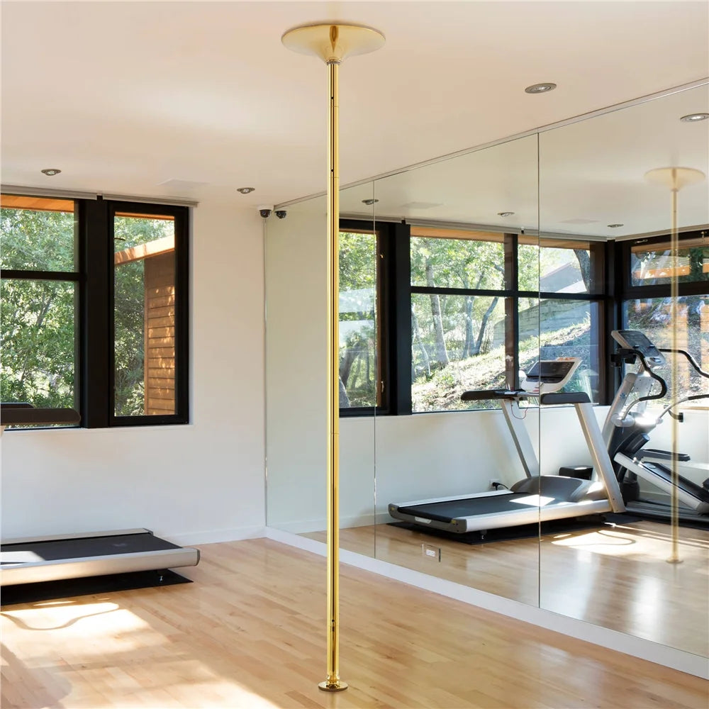Gold Height Adjustable Spinning Static Dance Pole D947