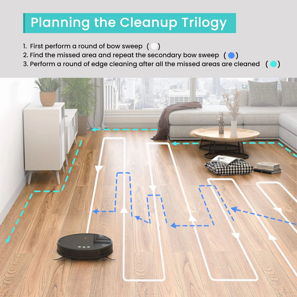 Robot Vacuum Cleaner and Mop, 160ml Water Tank, 3-in-1 Y551