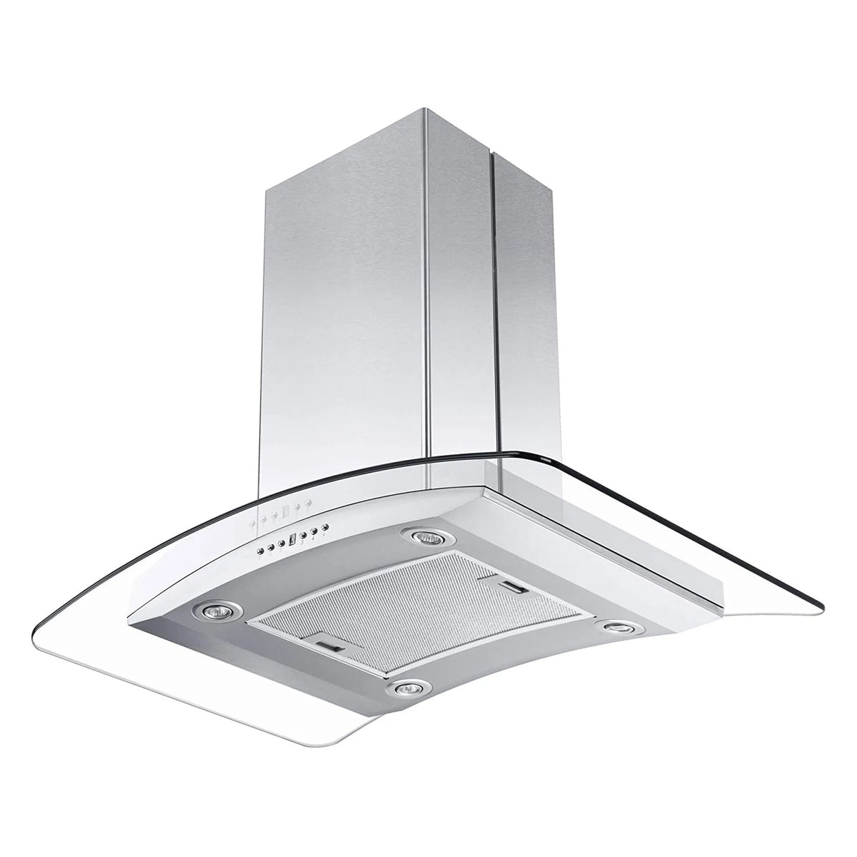 36" Island Ceiling Mount Range Hood Stainless Steel Glass T106315