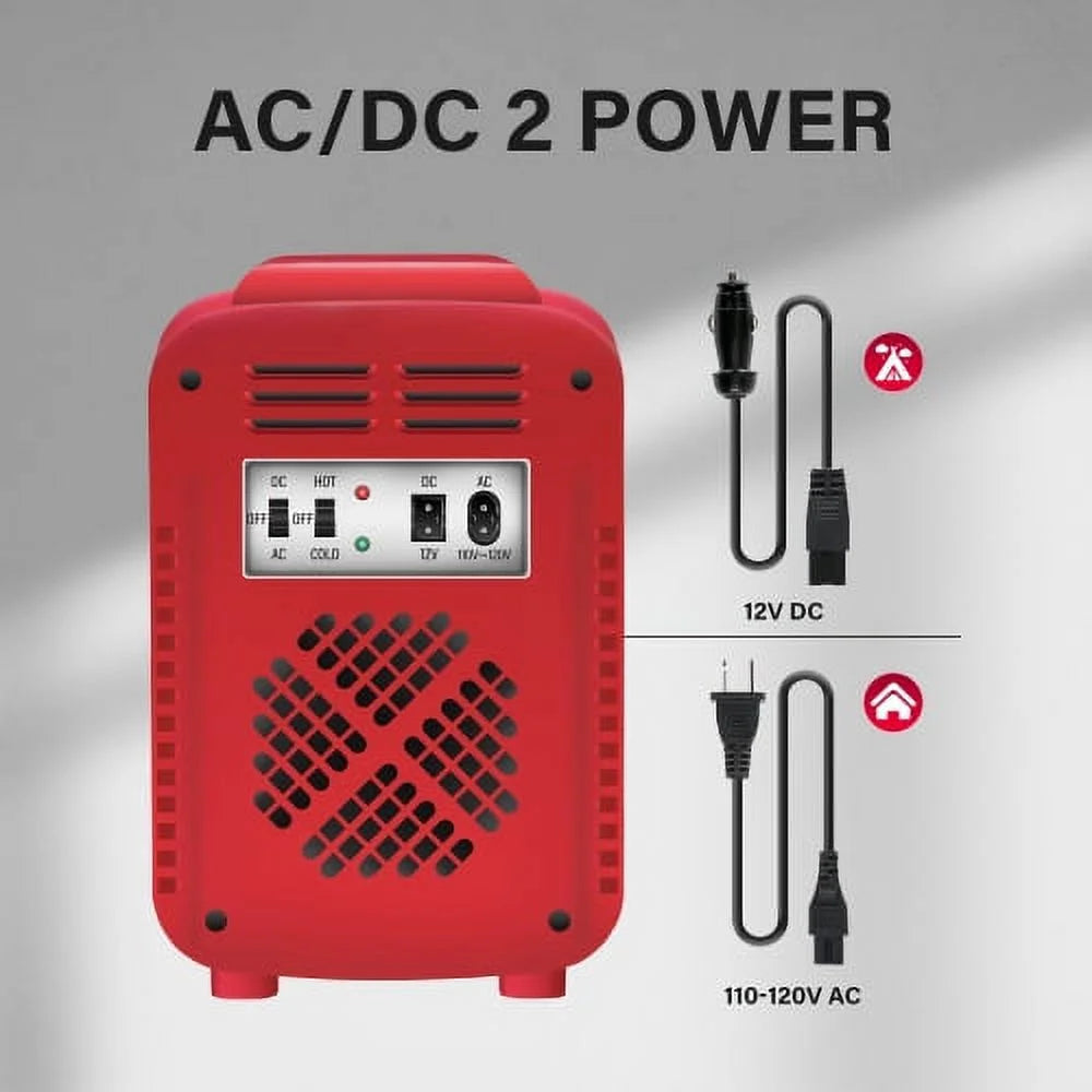 Portable Mini Fridge Cooler and Warmer 4L Red Q215527