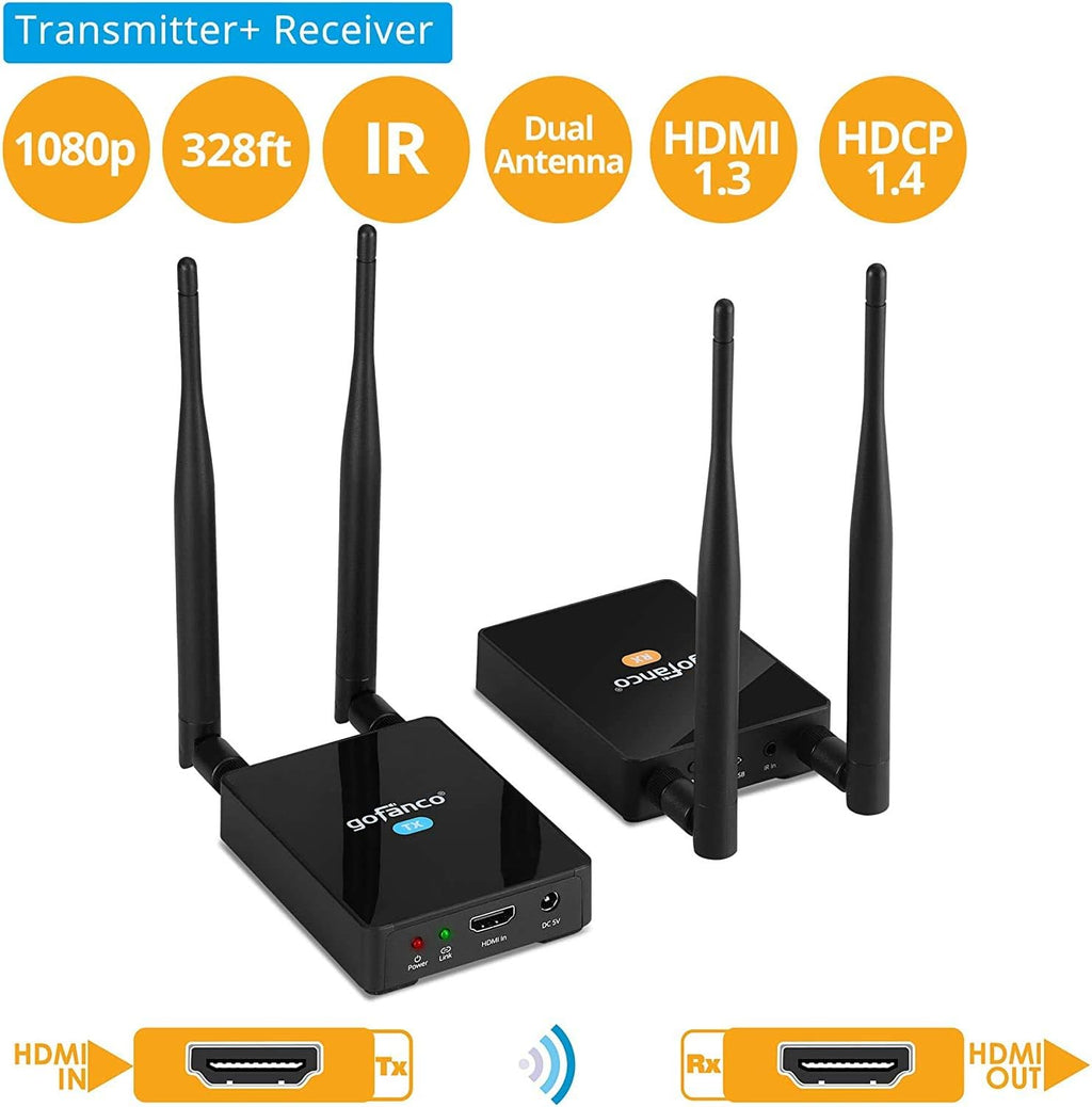 Wireless HDMI Extender Transmitter and Receiver Kit, Full HD 1080p, 328ft (100m) D54494