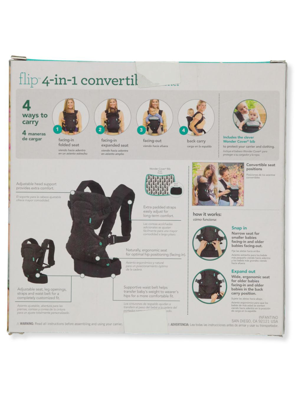Black 4-In-1 Convertible Baby Carrier A62665