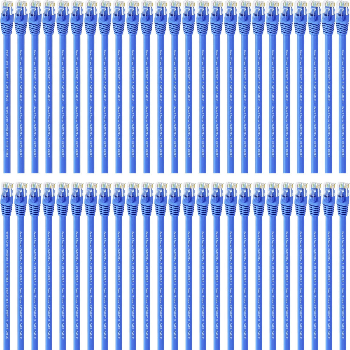 Blue 50-Pack Cat5e Ethernet Patch Cable 3 Feet RJ45 LAN Network Cord T177