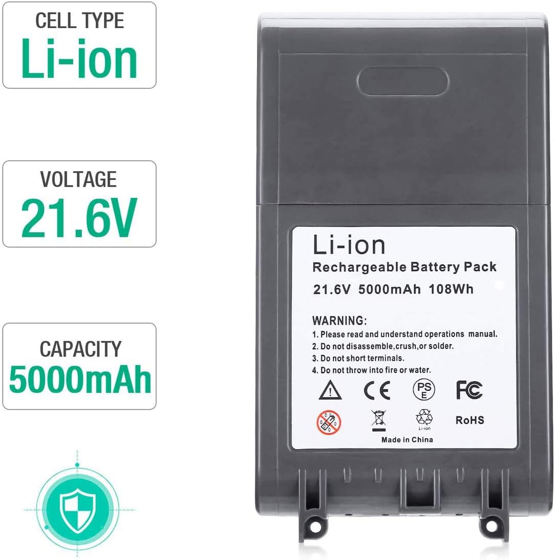 5.0Ah V8 Replacement Battery for Cord-Free Handheld Vacuum E68413