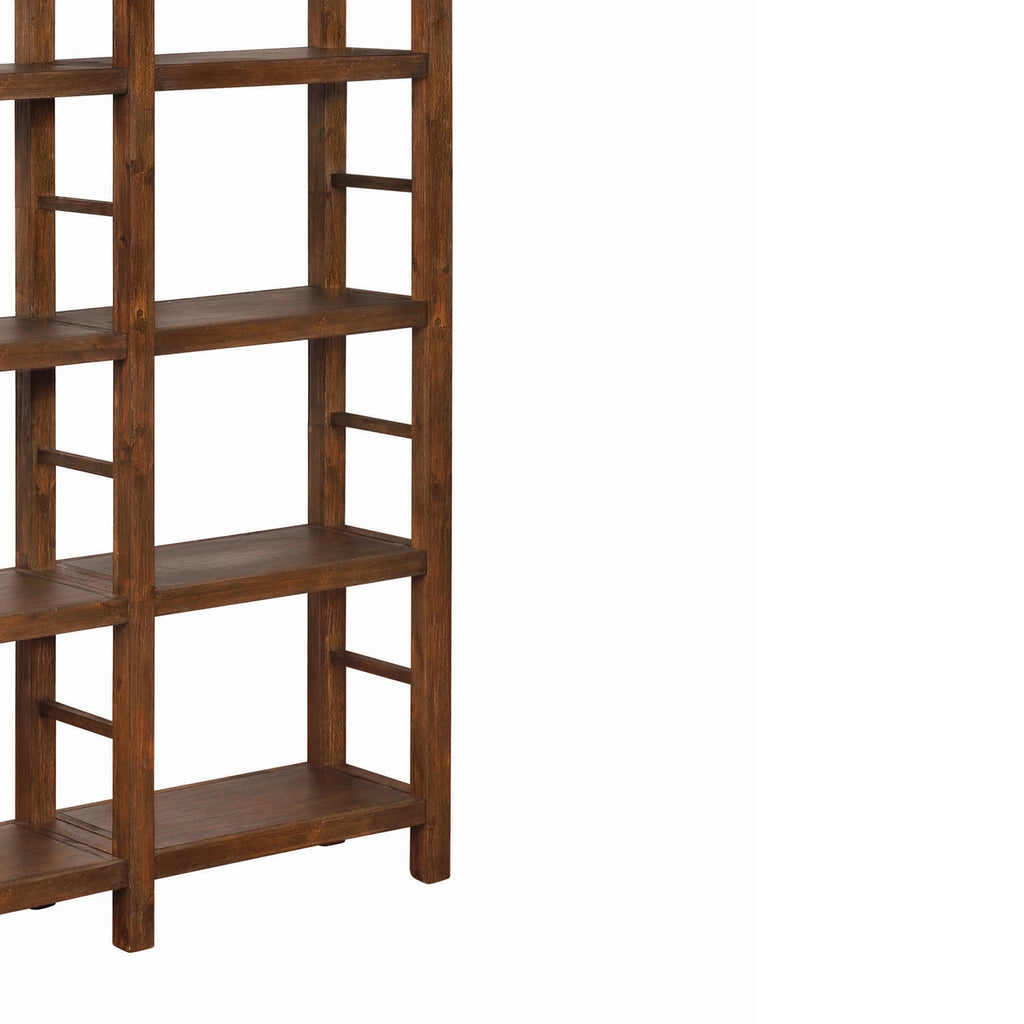 4-tier Double Bookcase Country Brown M26368