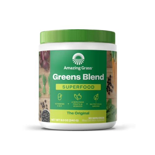 Super Greens Powder Smoothie Mix with Spirulina Chlorella Beet Root Probiotics 30 Servings P1730